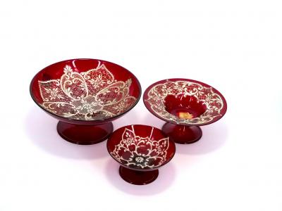 19th Century Three Murano Glass Decorative Compote
