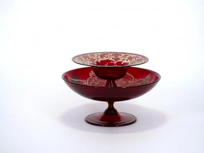19th Century Three Murano Glass Decorative Compote
