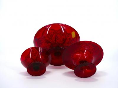 19th Century Three Murano Glass Decorative Compote