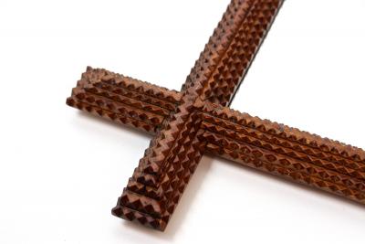 19th Century Tramp Art Wall Mirror Rustic Style handcarved Austria ca 1880