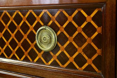 19th Century Transitional Marquetry Chest Of Drawers Mahogany FR circa 1870