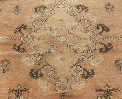 19th Century Turkish Ghiordes Beige Handwoven Wool Rug
