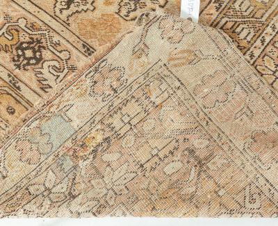 19th Century Turkish Ghiordes Beige Handwoven Wool Rug