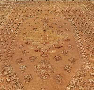 19th Century Turkish Ghiordes Light Brown Handwoven Wool Rug
