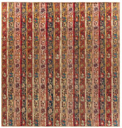 19th Century Turkish Oushak Botanic Handwoven Wool Rug