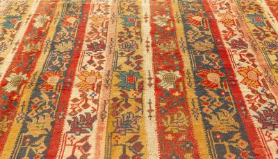19th Century Turkish Oushak Botanic Handwoven Wool Rug