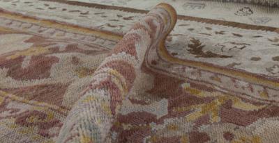 19th Century Turkish Oushak Handmade Wool Rug