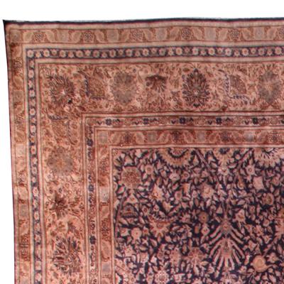 19th Century Turkish Sivas Puple Botanic Handmade Rug