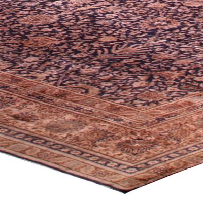 19th Century Turkish Sivas Puple Botanic Handmade Rug