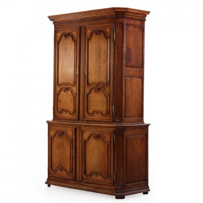 19th Century Two Piece French Oak Cabinet C 1860