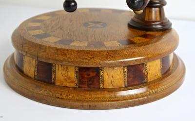 19th Century Vanity Table Mirror With Candlesticks Micro Inlays AT ca 1890