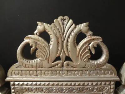 19th Century Venetian Silver Gilt Grotto Seahorse Bench