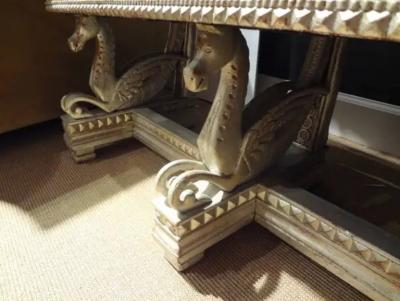19th Century Venetian Silver Gilt Grotto Seahorse Bench