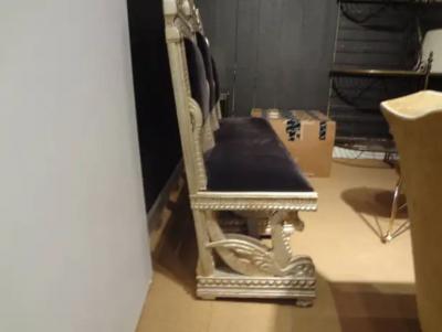 19th Century Venetian Silver Gilt Grotto Seahorse Bench