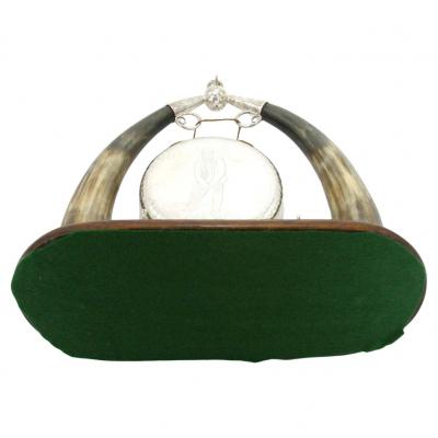 19th Century Victorian English Silver Plate Horn Dinner Gong