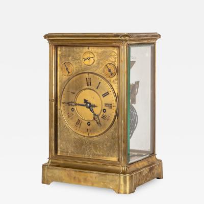 19th Century Victorian Gilt Brass Monumental Mantel Clock c 1870