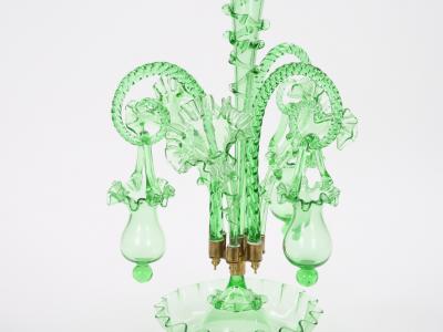 19th Century Victorian Style Italian Glass Brass Epergne Centerpiece Vase