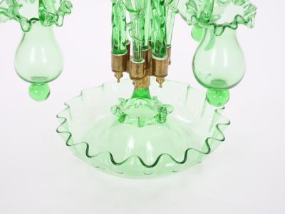 19th Century Victorian Style Italian Glass Brass Epergne Centerpiece Vase