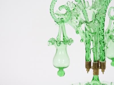 19th Century Victorian Style Italian Glass Brass Epergne Centerpiece Vase