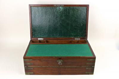 19th Century Victorian Writing Slope Travel Desk Box Brass Bound UK ca 1815