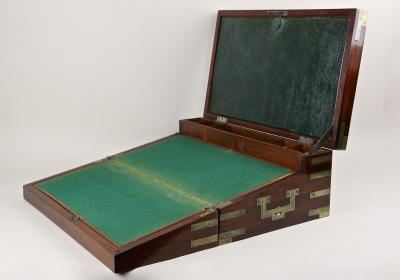 19th Century Victorian Writing Slope Travel Desk Box Brass Bound UK ca 1815