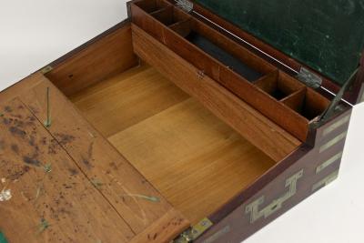 19th Century Victorian Writing Slope Travel Desk Box Brass Bound UK ca 1815