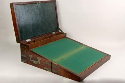 19th Century Victorian Writing Slope Travel Desk Box Brass Bound UK ca 1815