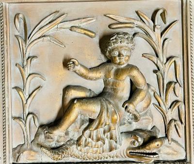 19th Century Wall Console or Pier Cherub Mirror