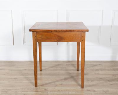 19th Century Walnut Side Table with Geometric Parquetry Top and Drawer