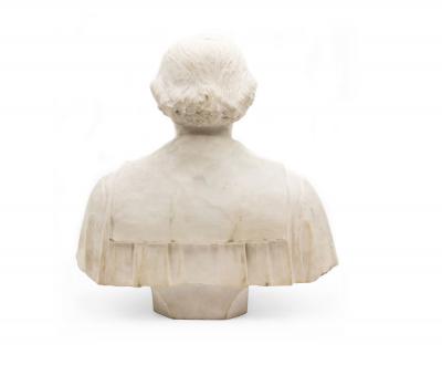 19th Century White Marble Bust of a Man