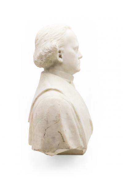 19th Century White Marble Bust of a Man