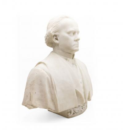 19th Century White Marble Bust of a Man