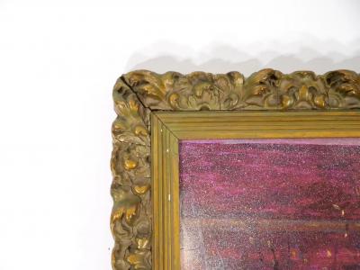 19th Century Wood Frame Oil Canvas Wall Painting