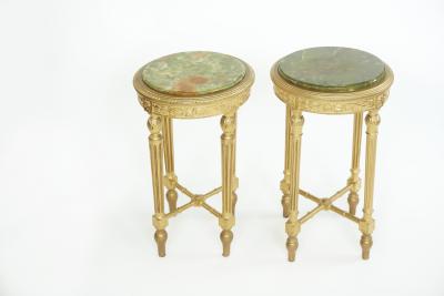 19th Century Wood Framed Onyx Top Side Tables