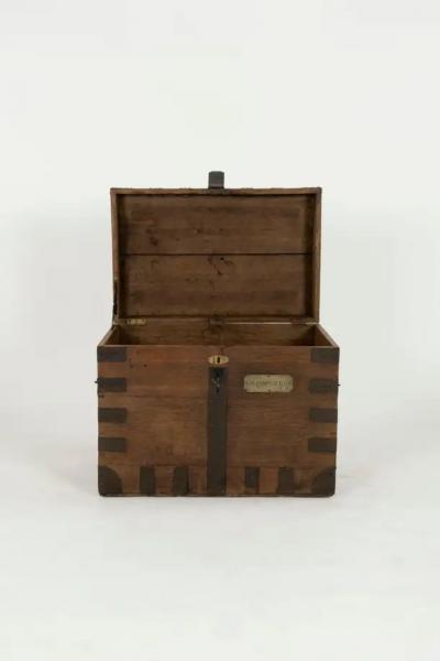 19th Century Wooden and Iron Trunk