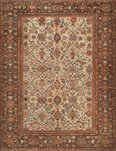 19th Century Wool Handwoven Persian Sultanabad