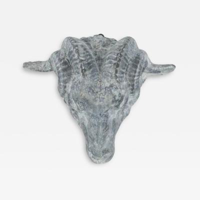 19th Century Zinc Rams Head