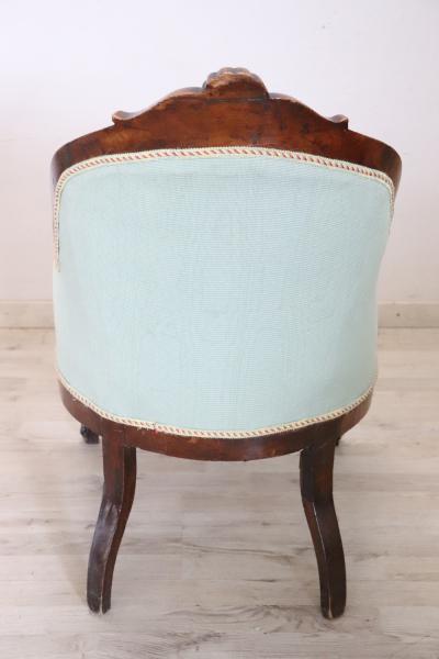 19th Century of the Period Louis Philippe Antique Walnut Armchair