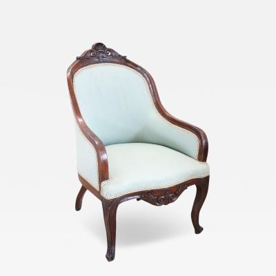 19th Century of the Period Louis Philippe Antique Walnut Armchair