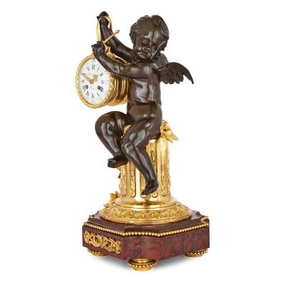19th Century ormolu and marble mantel clock