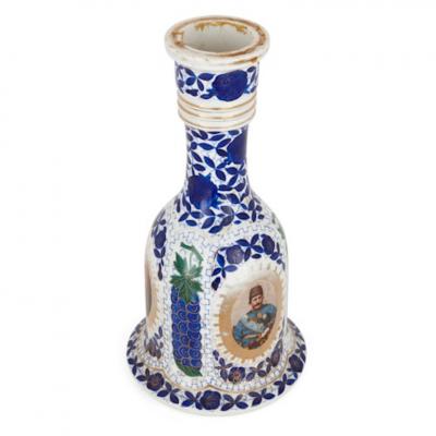 19th Century porcelain huqqa with Persian decoration