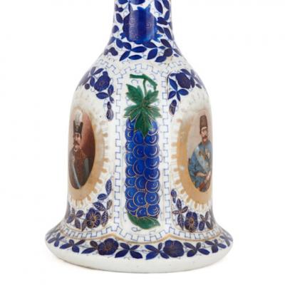 19th Century porcelain huqqa with Persian decoration