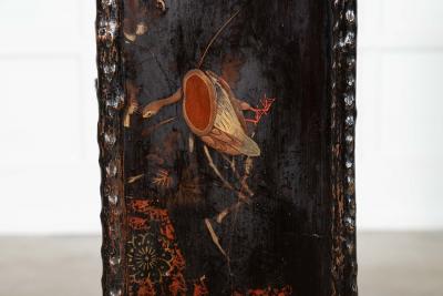 19th English Faux Bamboo Lacquered Glazed Cabinet