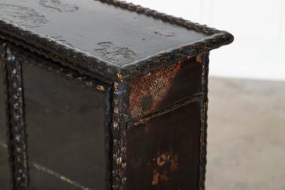 19th English Faux Bamboo Lacquered Glazed Cabinet