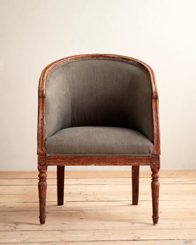 19th c Barrel Back Armchair