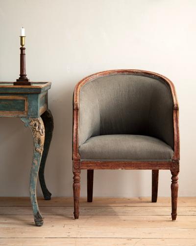 19th c Barrel Back Armchair