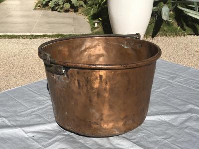19th c Copper Cauldron
