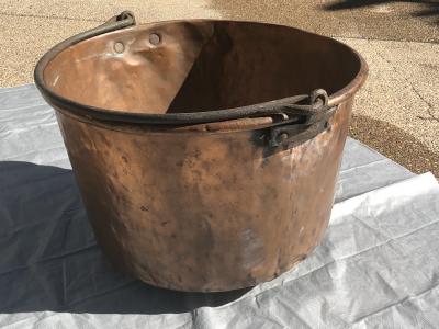 19th c Copper Cauldron
