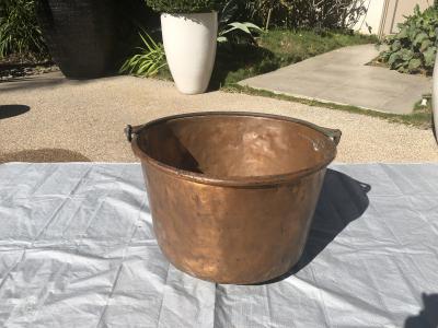 19th c Copper Cauldron