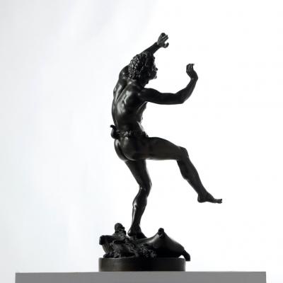 19th c French Bronze Dancing Faun by Lequesne Eug ne Louis